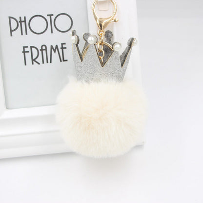 3D Crown Pom Pom Keychain