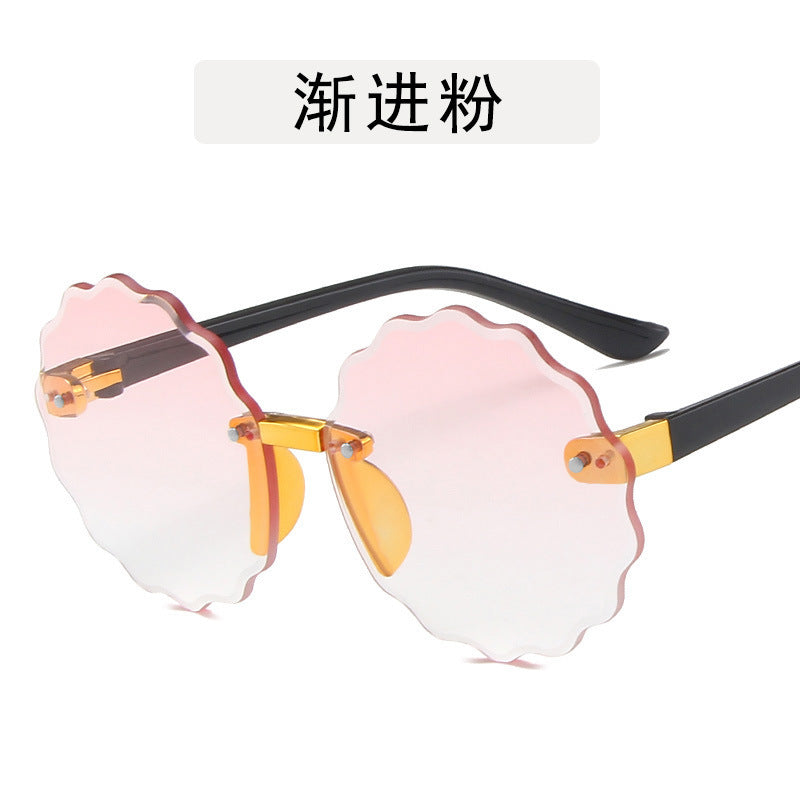 Wholesale Kids Cut Edge Flower Fashion Sunglasses