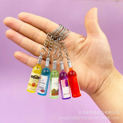 Wholesale mini wine bottle acrylic keychain ACC-KC-YouY004