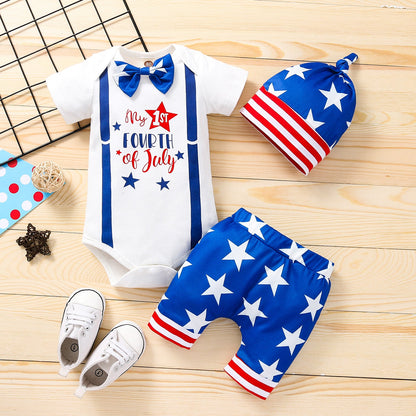 Wholesale Independence Day Cotton Baby Clothes Set of 3