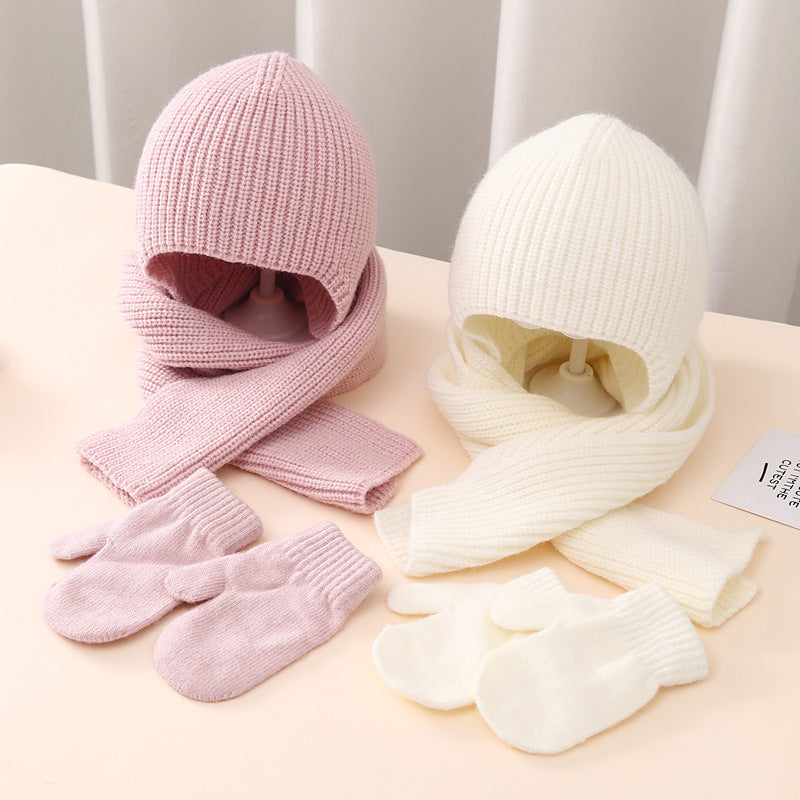 Wholesale Winter Baby Warm Hat Gloves Scarf Set