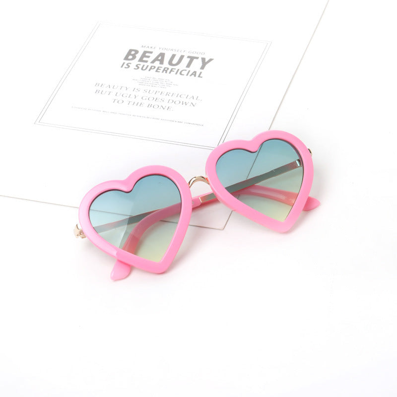 Wholesale Heart Colorful Gradient Kids Sunglasses AC