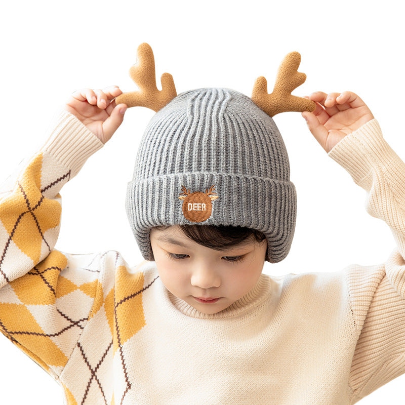 Wholesale Winter Children's Thickened Warm Ear Protection Acrylic Knitted Beanie