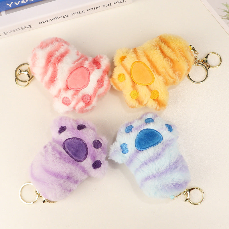 4PCS Cartoon Three-dimensional Plush Bear Paw Pendant Candy