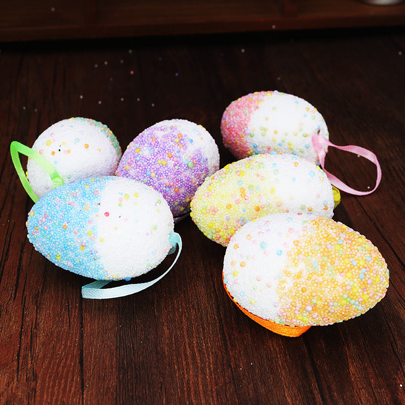 Wholesale Easter Foam Eggs 4*6CM Double Layer Colorful Eggs