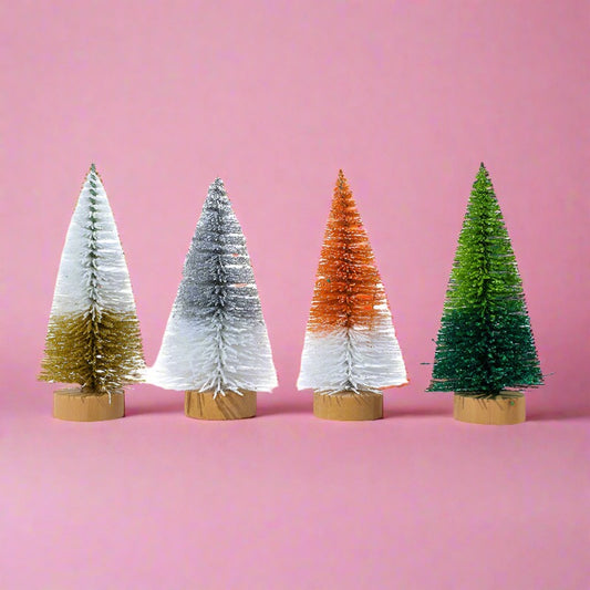 4PCS 10cm*4.5cm Mini Cedar Christmas PVC Ornaments