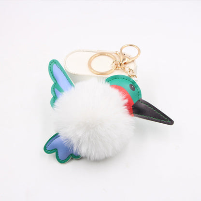 Woodpecker Hair Ball Keychain