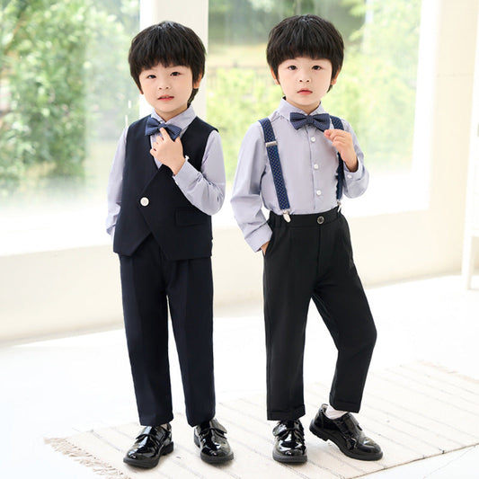 Wholesale of Boys' Cotton British Gentlemen Handsome Vest Sets