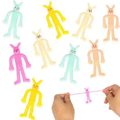 10 Pieces Novelty Tpr Soft Rubber Elastic Rabbit Pinching Doll