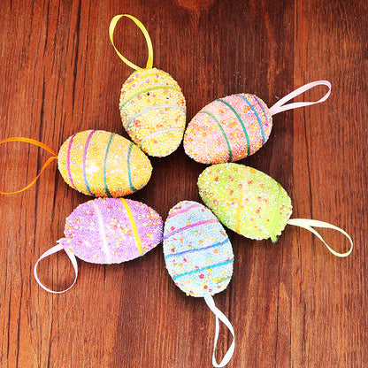 Wholesale Easter Pack of 6 Foam Striped Eggs