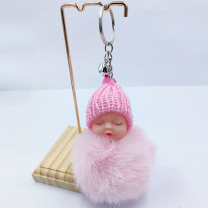 Wholesale fur ball keychain cartoon cute bell pendant ACC-KC-DY005