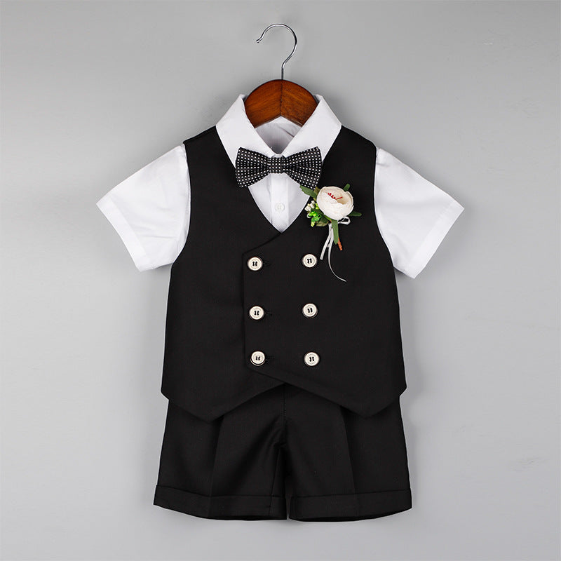 Wholesale of Boys' Polyester Short Sleeved Vest Suit Sets