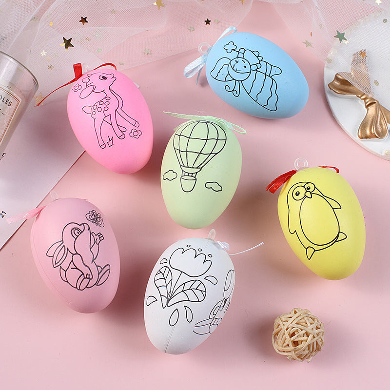 5 Sets Easter Plastic Eggs DIY Children's Graffiti Eggs