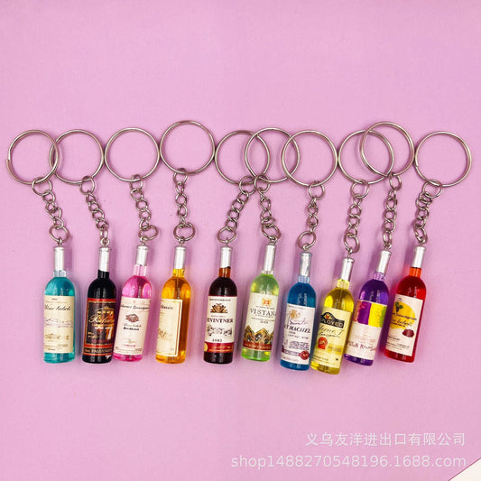 Wholesale mini wine bottle acrylic keychain ACC-KC-YouY004