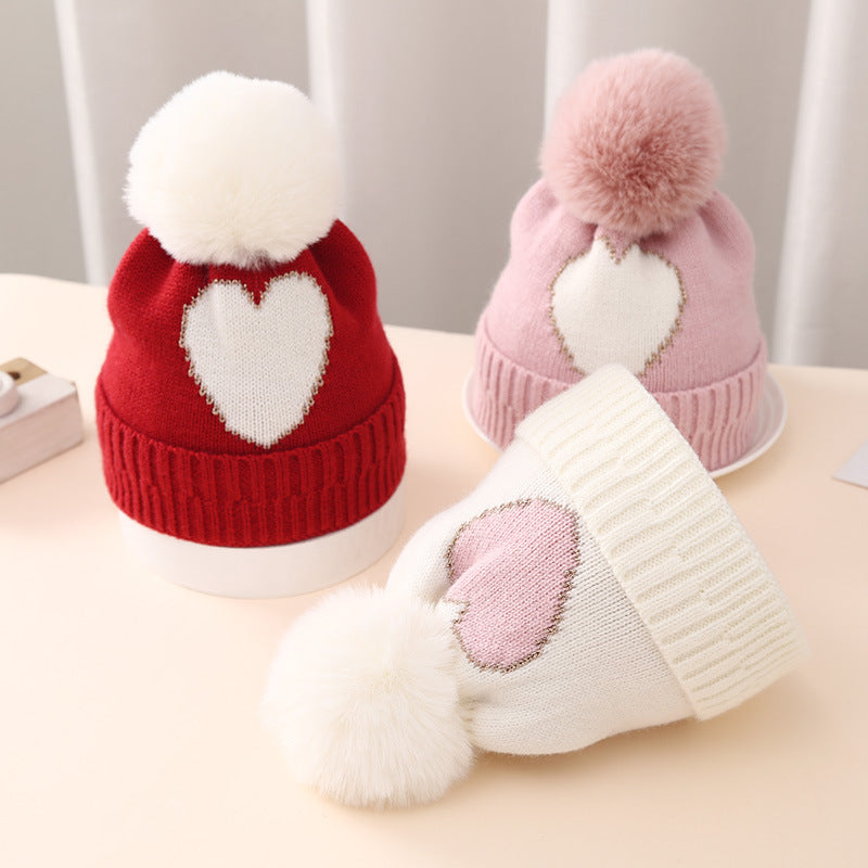 Wholesale Winter Baby Knitted Hat Jacquard Love Hat