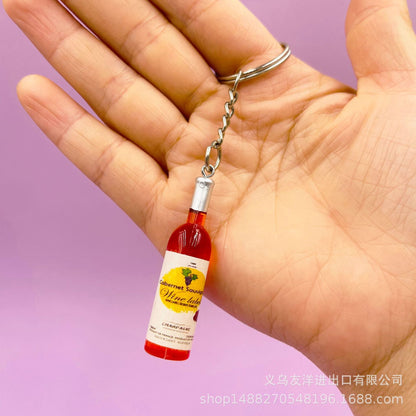 Wholesale mini wine bottle acrylic keychain ACC-KC-YouY004