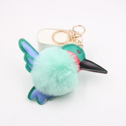 Woodpecker Hair Ball Keychain