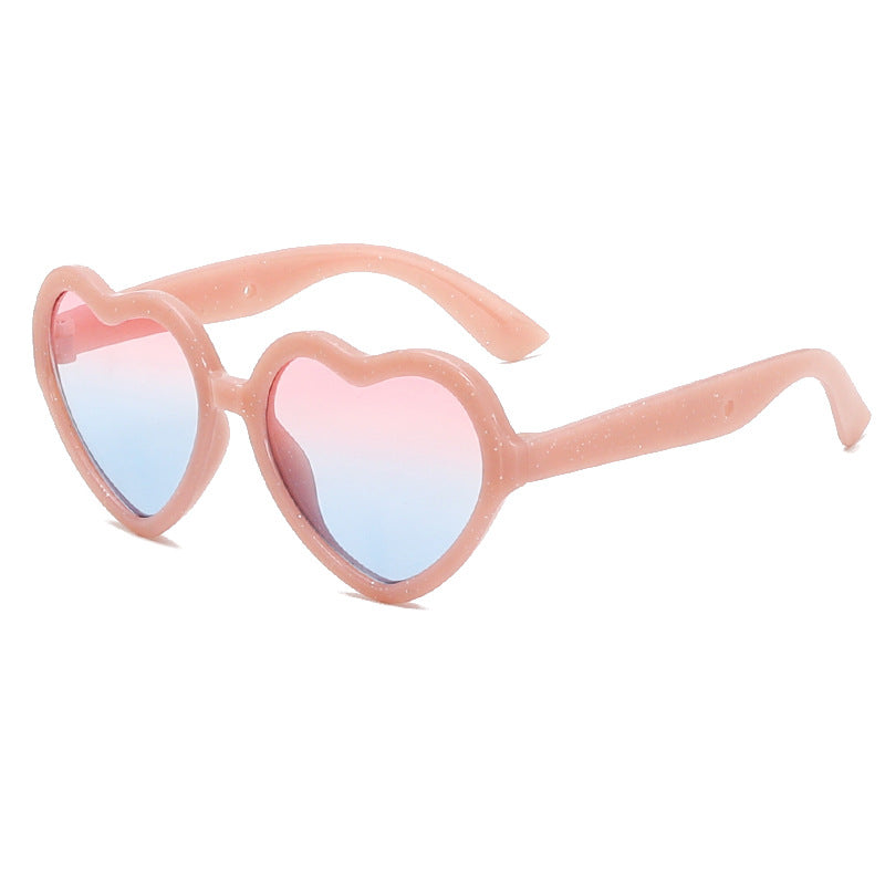 Wholesale PC Heart Frame Candy Color Kids Sunglasses