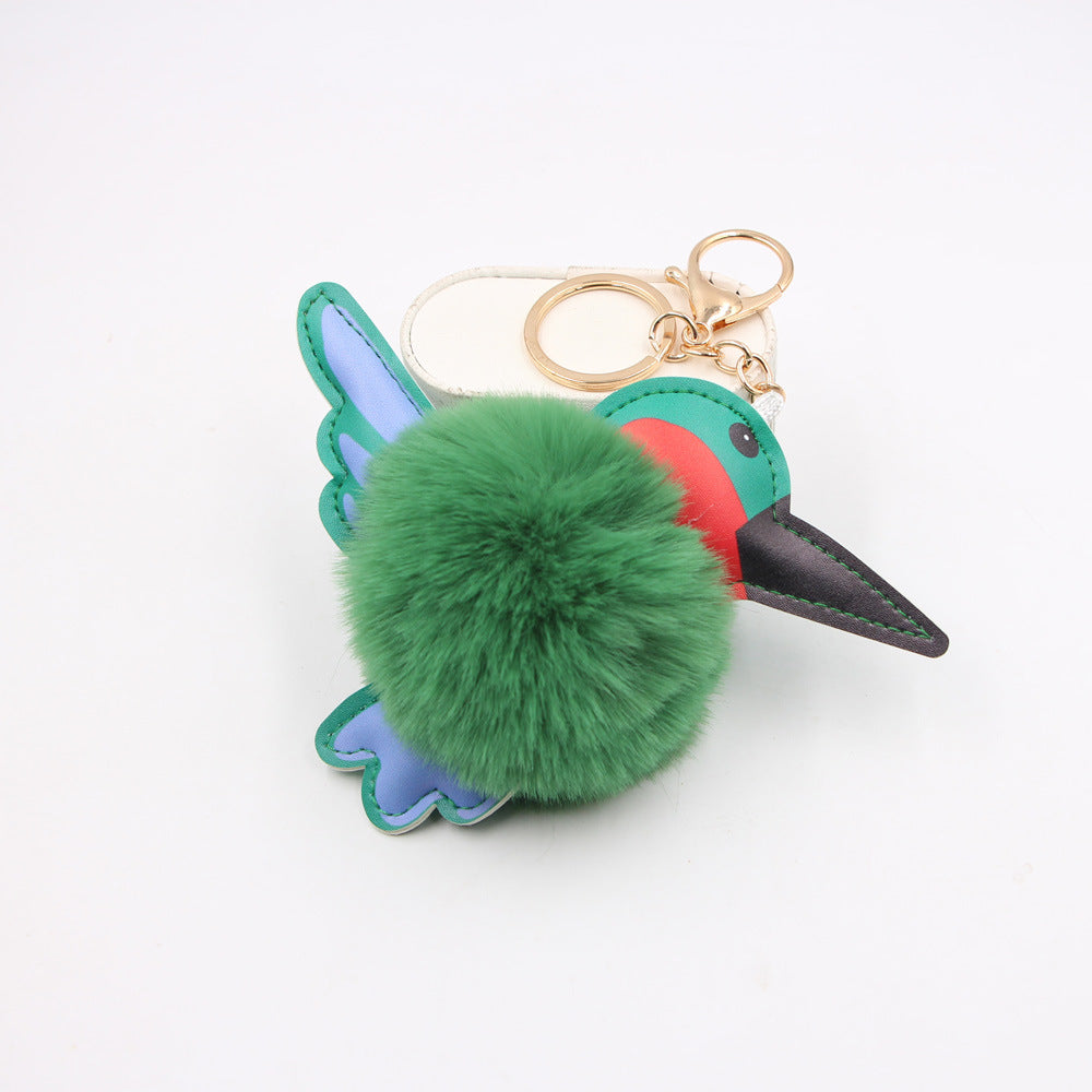 Woodpecker Hair Ball Keychain