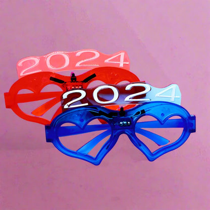 5PCS 2024 Cold Light Love Glasses LED Plastic Toys