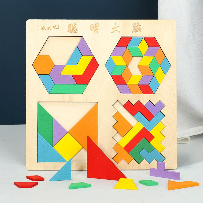 Wooden Tetris Puzzle Educational Toy for Kids