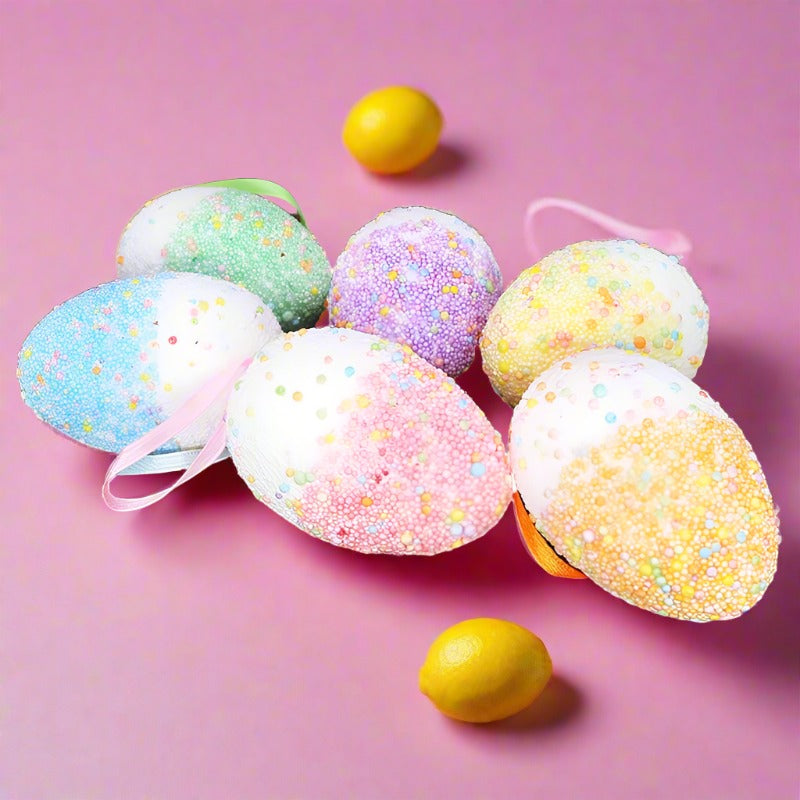 Wholesale Easter Foam Eggs 4*6CM Double Layer Colorful Eggs