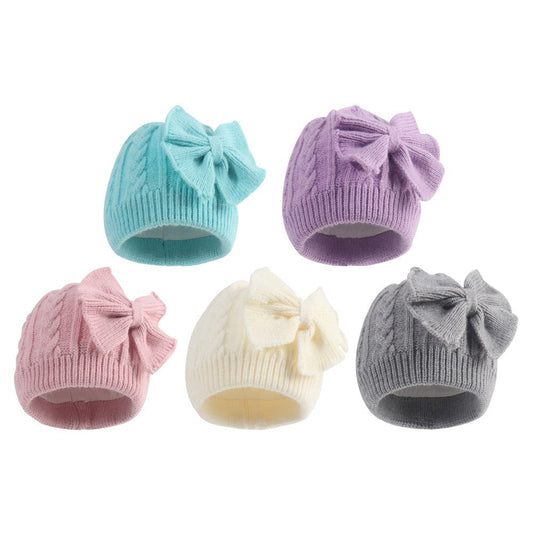 Wholesale Winter New Thickened Children's Butterfly Woolen Knitted Hat