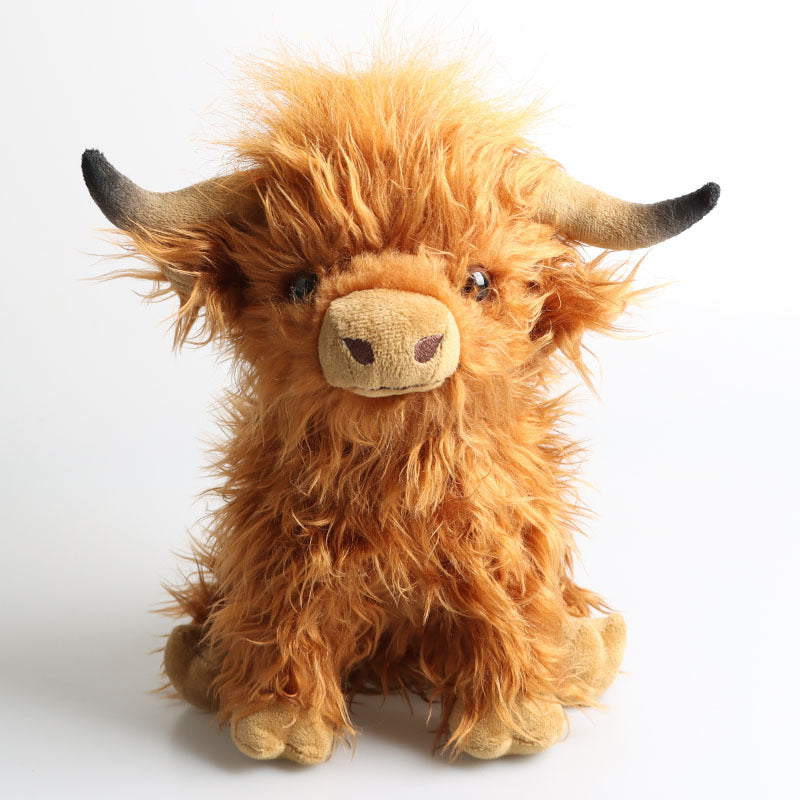 Wholesale PP Cotton Real Scottish Highland Cow Plush Doll