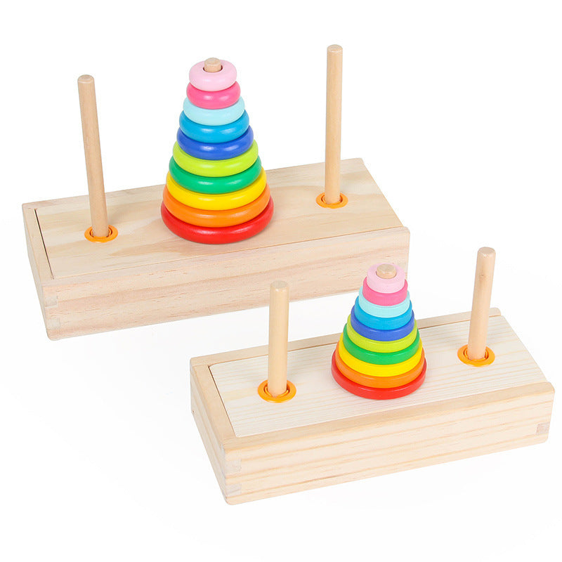 Wholesale of Wooden Hanoi Tower Ten Story Elementary School Early Education Children's Puzzle Games