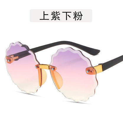 Wholesale Kids Cut Edge Flower Fashion Sunglasses