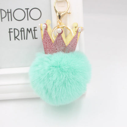 3D Crown Pom Pom Keychain