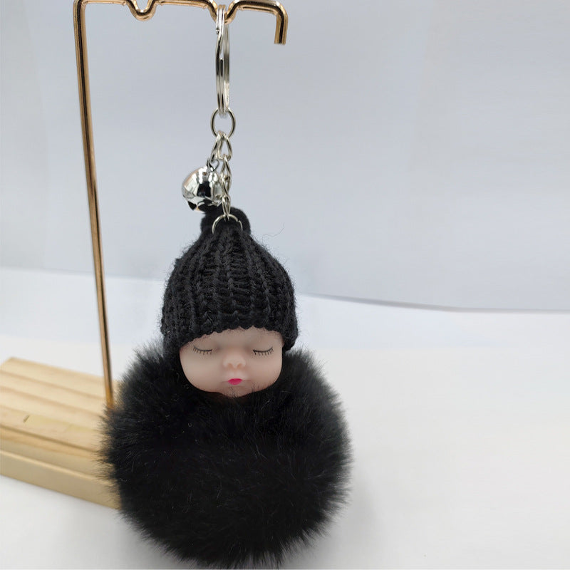 Wholesale fur ball keychain cartoon cute bell pendant ACC-KC-DY005