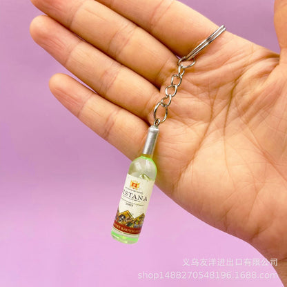 Wholesale mini wine bottle acrylic keychain ACC-KC-YouY004