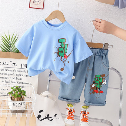 Wholesale Kids Letter Short Sleeve Baby Clothes