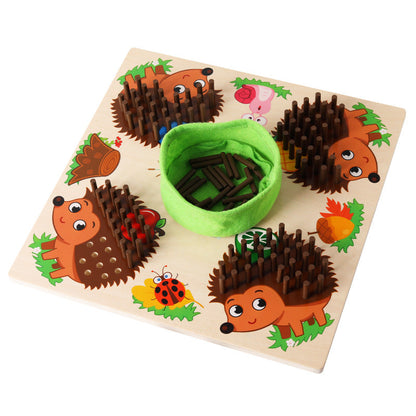 Wholesale of Wooden Puzzle Hedgehog Stick Game