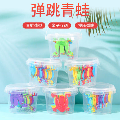 Wholesale Kids Press Bounce Jump Frog Barrel TOY