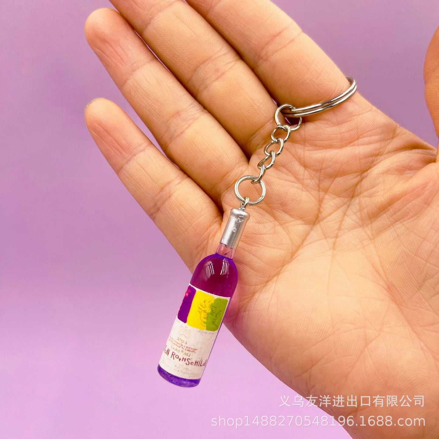 Wholesale mini wine bottle acrylic keychain ACC-KC-YouY004