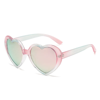 Wholesale Fantasy Gradient Frame Cute Peach Heart Children's PC Sunglasses