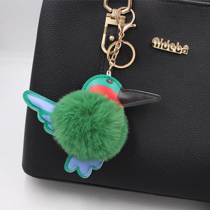 Woodpecker Hair Ball Keychain