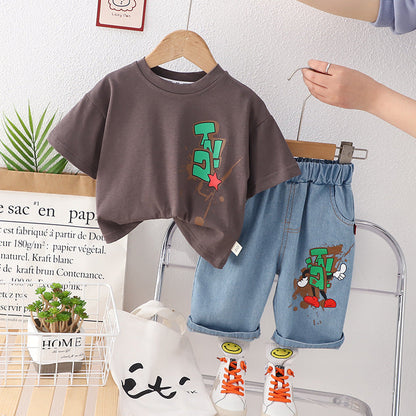 Wholesale Kids Letter Short Sleeve Baby Clothes