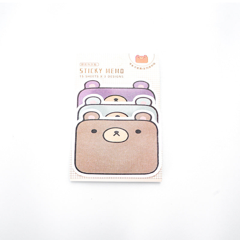 10pcs Cartoon Cute Creative Student Sticky Notes