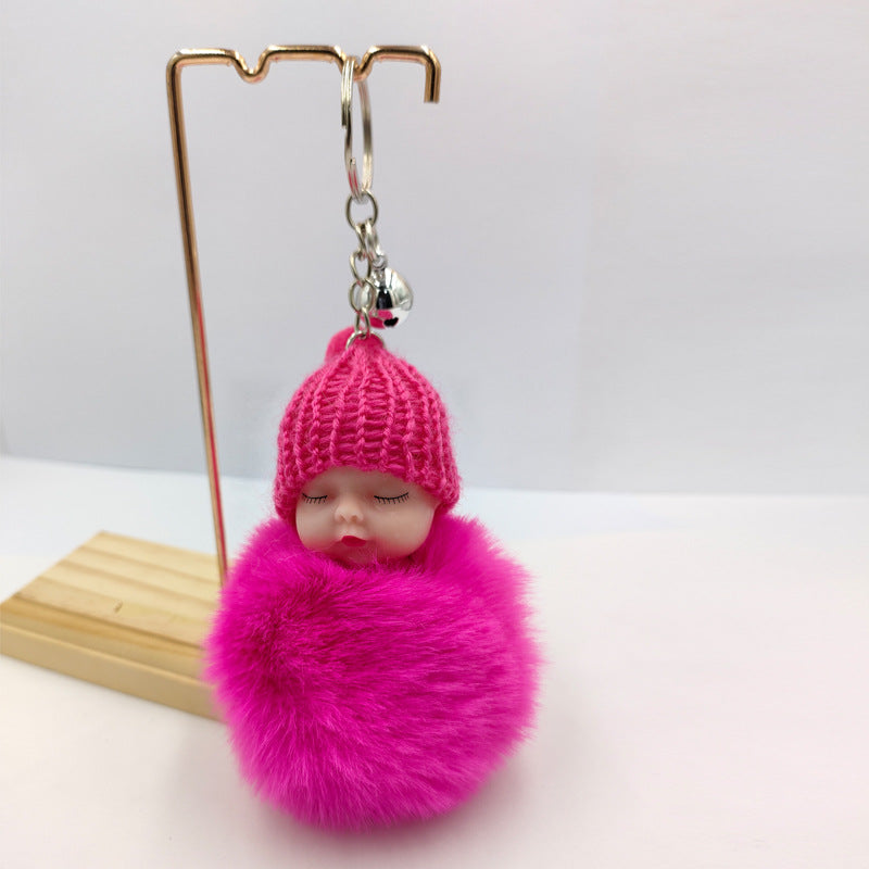 Wholesale fur ball keychain cartoon cute bell pendant ACC-KC-DY005