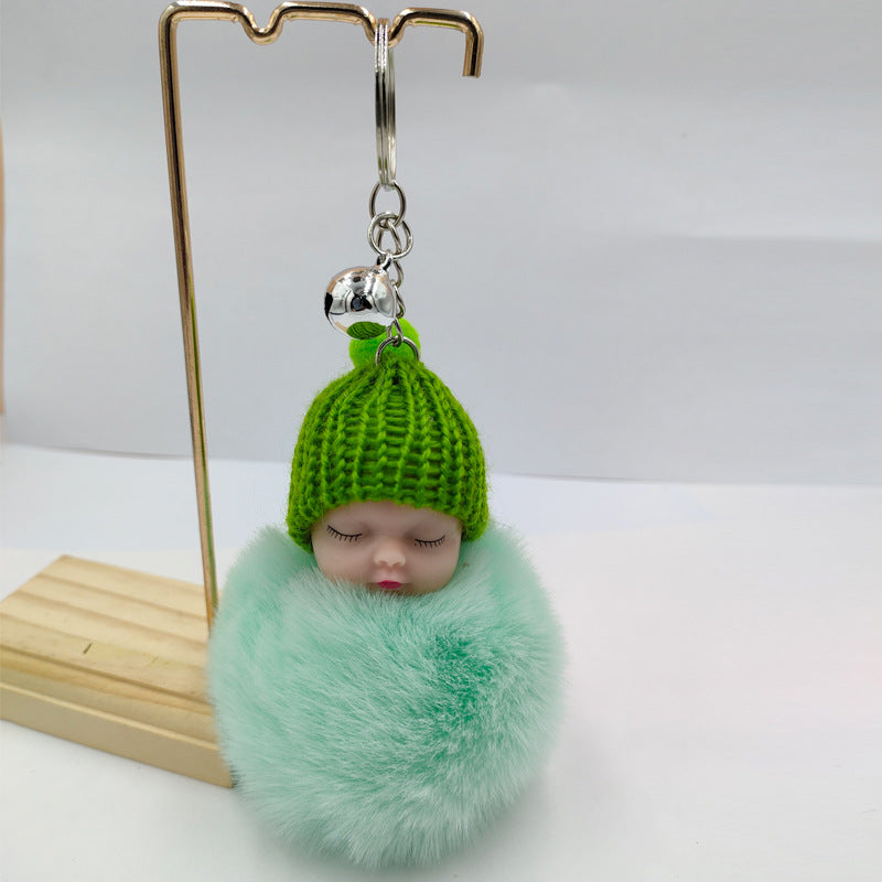 Wholesale fur ball keychain cartoon cute bell pendant ACC-KC-DY005