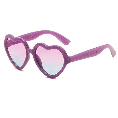 Wholesale PC Heart Frame Candy Color Kids Sunglasses