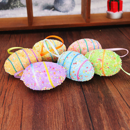 Wholesale Easter Pack of 6 Foam Striped Eggs