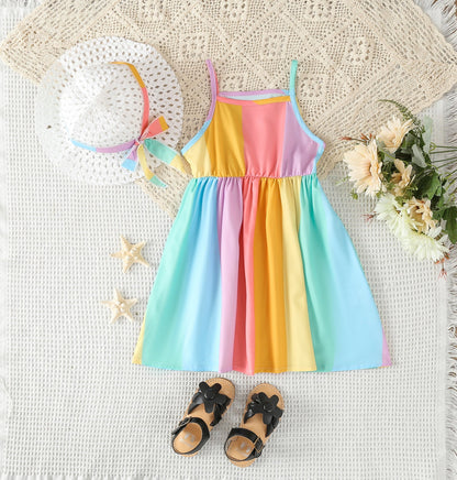 Wholesale Girls Color Block Skirt Cotton Baby Clothes