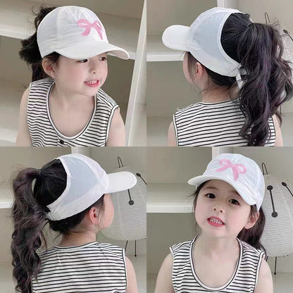 Wholesale Quick-drying Half-top Children's Thin Baseball Cap with Ponytail