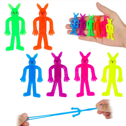 10 Pieces Novelty Tpr Soft Rubber Elastic Rabbit Pinching Doll