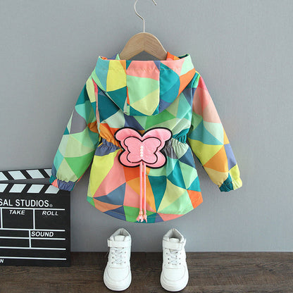 Wholesale Spring and Autumn Jacket Butterfly Polyester Baby Clothes