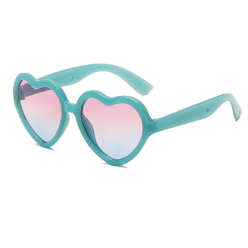 Wholesale PC Heart Frame Candy Color Kids Sunglasses